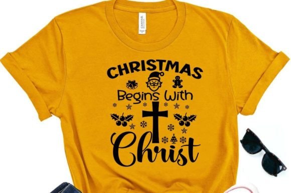 CHRISTMAS BEGINS with CHRIST: A Versatile SVG for T-Shirt Designs