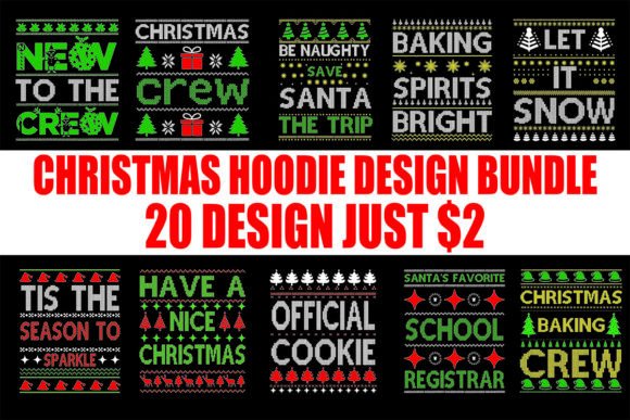 Christmas Hoodie Design Bundle: Perfect for Festive T-Shirt Designs
