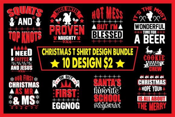 Christmas T-Shirt Design Bundle: Perfect for Seasonal Graphics