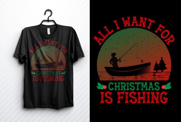 Fishing Christmas T-shirt Design: A Creative Asset for Holiday Graphics