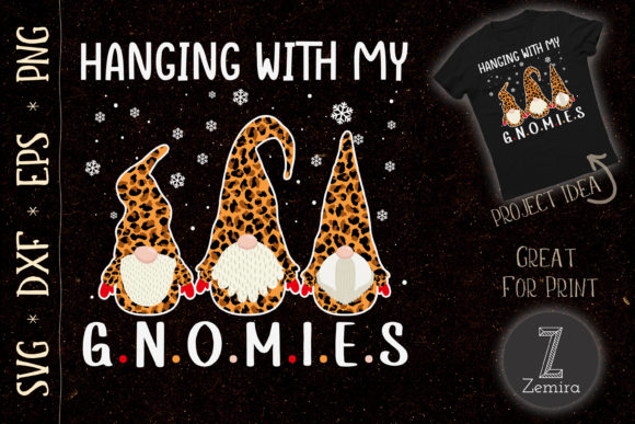 Hanging with Gnomies Christmas Leopard: A Versatile T-Shirt Design