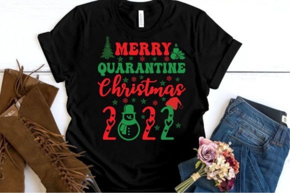 MERRY QUARANTINE CHRISTMAS 2022, SVG for T-Shirt Designs