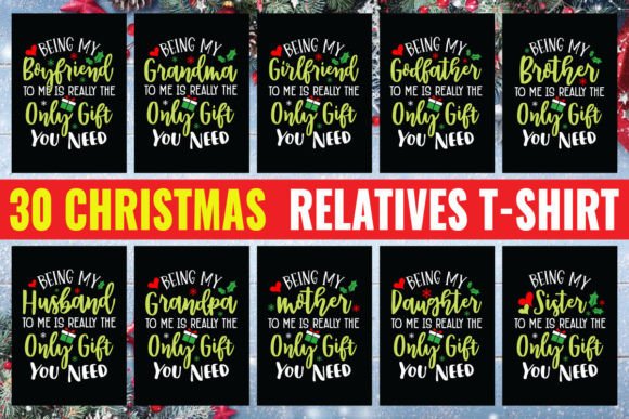 Relatives Christmas Tshirt Design Bundle: Perfect for Festive Branding