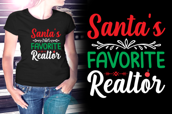 Santa's Realtor Christmas T-Shirt Design for Graphics
